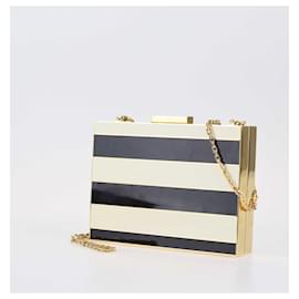 Valentino-Valentino negro/Bolso clutch con caja esmaltada en color marfil-Negro