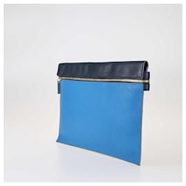 Victoria Beckham-Große, zweifarbige blaue Tasche mit Reißverschluss von Victoria Beckham-Blau