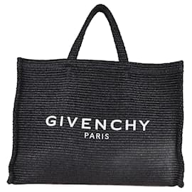 Givenchy-Givenchy noir/Cabas blanc en raphia à logo-Noir