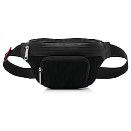 Fendi-Fendi FF Neoprene Vitello Grace Perforated Pocket Belt Bag Black-Black