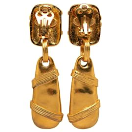 Chanel-Chanel CC Drop Earrings Gold-Golden