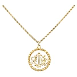 Dior-Collar con colgante con logotipo Dior en oro-Dorado