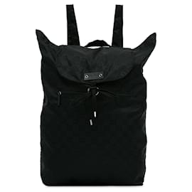 Gucci-Gucci GG Nylon Bear Charm Backpack Black-Black