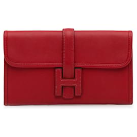 Hermès-Hermes Swift Jige Duo Wallet Red-Red