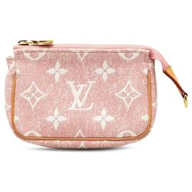 Louis Vuitton-Louis Vuitton Mikro-Monogramm Jacquard Denim Pochette Accessoires Pink-Pink
