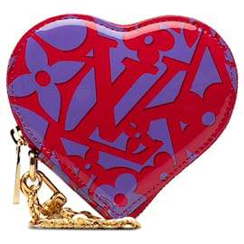 Louis Vuitton-Monedero Louis Vuitton Monogram Vernis Sweet Repeat Heart Rojo-Roja