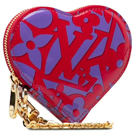 Louis Vuitton-Louis Vuitton Monogram Vernis Sweet Repeat Heart Coin Purse Red-Red