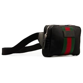 Gucci-Gucci Canvas Techno Web Belt Bag Black-Black
