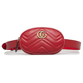 Gucci-Sac ceinture Gucci GG Marmont Matelasse Rouge-Rouge
