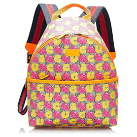 Gucci-Gucci GG Supreme Kids Strawberry Backpack Pink-Pink