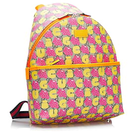 Gucci-Gucci GG Supreme Kids Strawberry Backpack Pink-Pink