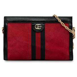 Gucci-Gucci Petit sac à bandoulière en chaîne Web Ophidia Rouge-Rouge