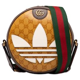 Gucci-Gucci x Adidas Small Ophidia Round Crossbody Brown-Brown