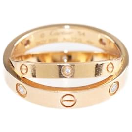Cartier-Cartier Love 6 Diamonds Gold lined Band Ring-Golden