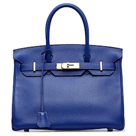 Hermès-Hermès Taurillon Clémence Birkin 30 blue-Bleu