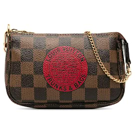 Louis Vuitton-Louis Vuitton Damier Ebene Trunks and Bags Mini Pochette Accessoires Brown-Brown