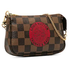 Louis Vuitton-Louis Vuitton Damier Ebene Trunks and Bags Mini Pochette Accessoires Brown-Brown