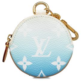 Louis Vuitton Monogram Giant By The Pool Multi Pochette Lanyard Key Holder Blue Blue