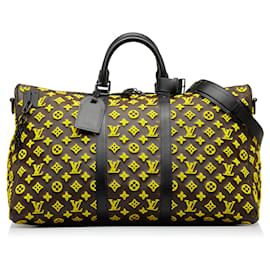 Louis Vuitton-Bandouliere Keepall triangular con monograma y tuffetage de Louis Vuitton 50 amarillo-Amarillo
