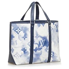 Louis Vuitton-Louis Vuitton Monogram Aquarelle Weekend Tote PM Bleu-Bleu