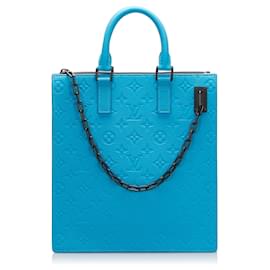 Louis Vuitton-Louis Vuitton Monogram Taurillon Sac Plat Blue-Blue
