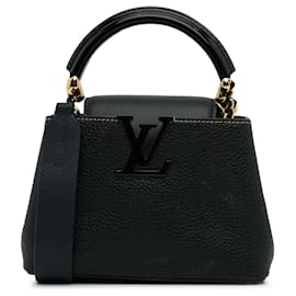 Louis Vuitton-Louis Vuitton Taurillon Mini Capucines Black-Black