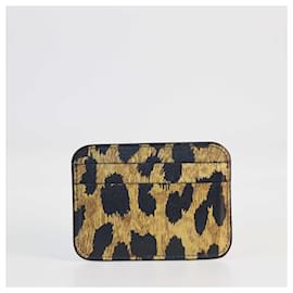 Balenciaga-Balenciaga Black/Porta-cartões com estampa de leopardo marrom-Preto