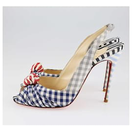 Christian Louboutin-Mehrfarbige Greissimo-Knöchelriemensandalen aus Segeltuch von Christian Louboutin-Mehrfarben