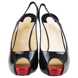 Christian Louboutin-Christian Louboutin – Private Number – Peep-Toe-Sandalen in Schwarz-Schwarz