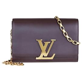 Louis Vuitton-Bolso de mano Louis Vuitton Louise GM con cadena violeta-Blanco