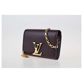 Louis Vuitton-Bolso de mano Louis Vuitton Louise GM con cadena violeta-Blanco