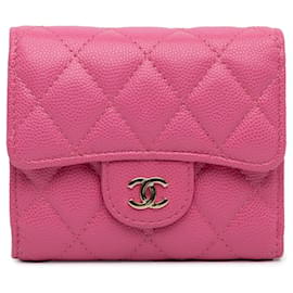 Chanel-Chanel CC Kaviarleder Geldbörse Rosa-Pink