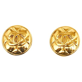 Chanel-Chanel CC Clip On Earrings Gold-Golden