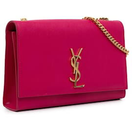 Saint Laurent-Saint Laurent Medium Monogram Kate Crossbody Bag Pink-Pink