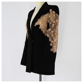 Versace-Versace chaqueta negra con botonadura simple Medusa-Negro