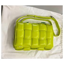 Bottega Veneta-BOTTEGA VENETA Cassette medium padded intrecciato borsa shoulder bag acid kiwi-Giallo,Verde chiaro