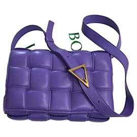Bottega Veneta-BOTTEGA VENETA Cassette medium padded intrecciato leather shoulder bag purple-Purple,Dark purple