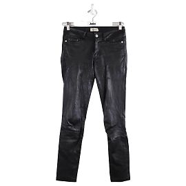 Zadig & Voltaire Calça reta de couro Preto
