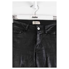 Zadig & Voltaire-Straight leather pants-Black