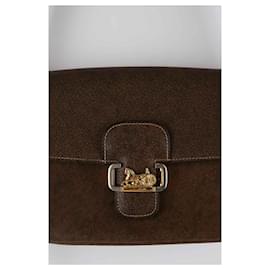 Céline-Triomphe Leather Shoulder Bag-Brown
