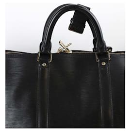 Louis Vuitton-Keepall leather travel bag-Black