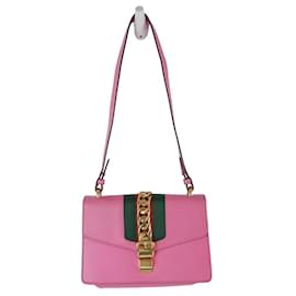 Gucci-Sylvie leather shoulder bag-Pink
