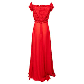 Valentino-Robe longue à épaules dénudées Valentino-Rouge