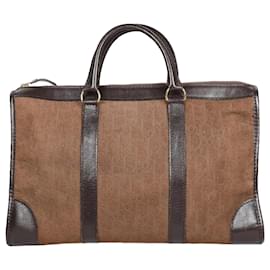 Dior-Dior Homme Vintage Embossed Oblique Handbag in Brown-Brown