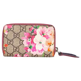 Gucci-Portafoglio porta carte Zippy con stampa Gucci GG Blooms-Beige