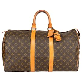 Louis Vuitton-Louis Vuitton Keepall 45 Leinwand Monogramm-Braun