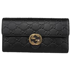 Gucci-Gucci GG Interlocking Long Wallet-Black