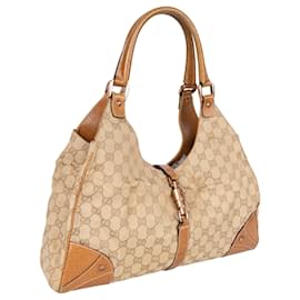 Gucci-Bolsa de ombro Gucci Jackie GG Monograma-Bege