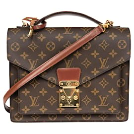 Louis Vuitton-Louis Vuitton Monceau Handbag Canvas Monogram-Brown