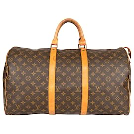 Louis Vuitton-Louis Vuitton Keepall 50 monograma de lona-Castaño